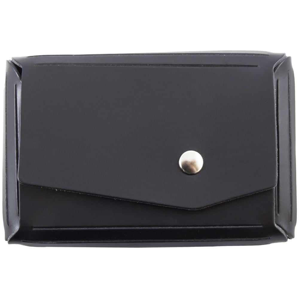 JAM Paper Leather Business Card Case, Angular Flap, 2 1/2in x 4in x 3/4in, Black MPN:2233317460