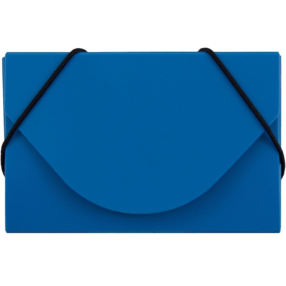JAM Paper Plastic Business Card Case With Round Flap, 3 1/2in x 2 1/4in x 1/4in, Blue MPN:291618967
