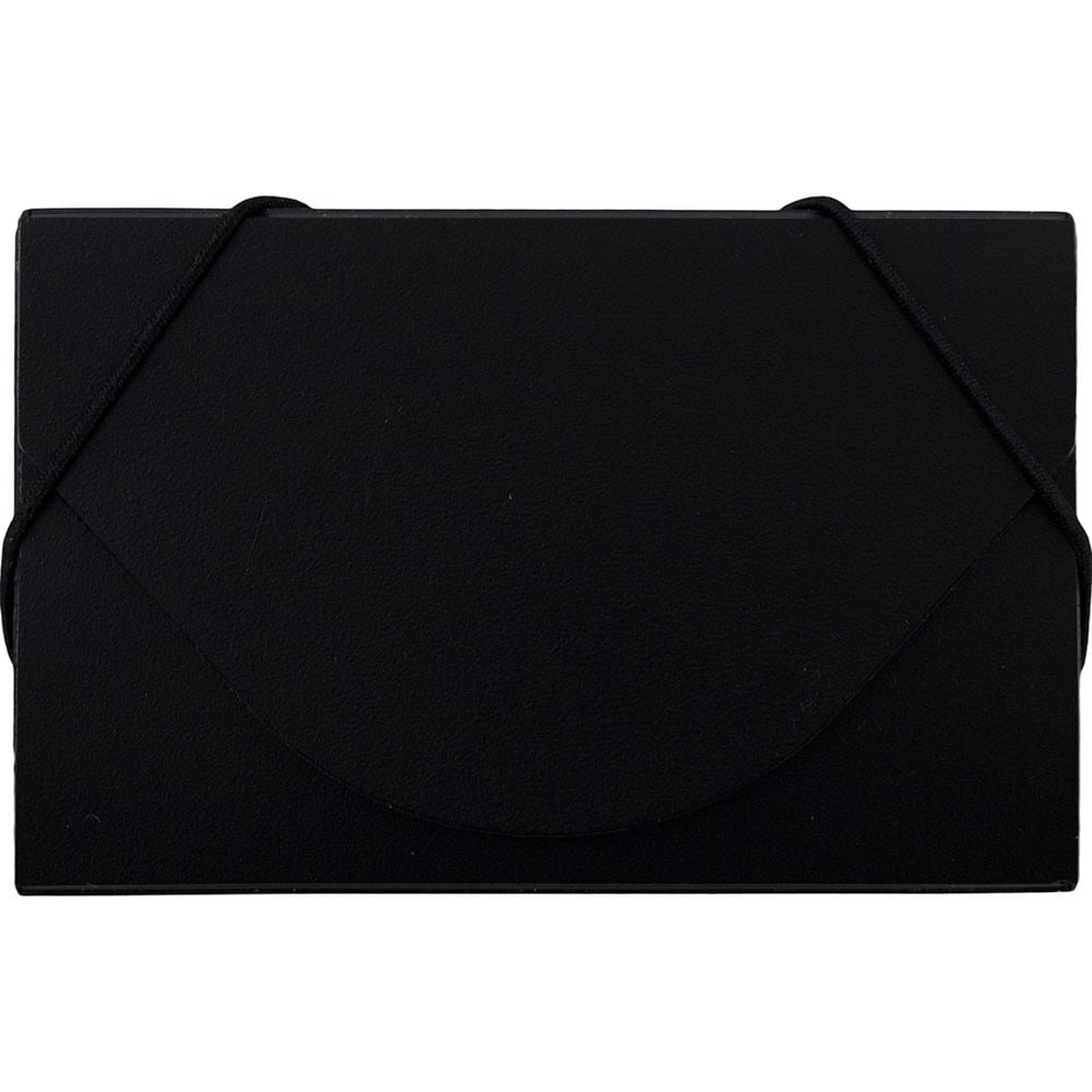 JAM Paper Plastic Business Card Case With Round Flap, 3 1/2in x 2 1/4in x 1/4in, Black MPN:9167043