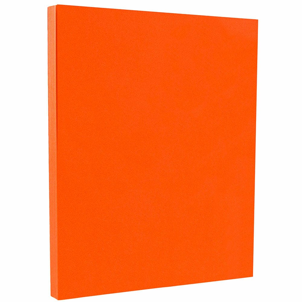 JAM Paper Card Stock, Mandarin Orange, Letter (8.5in x 11in), 65 Lb, Pack Of 100 MPN:1033879G