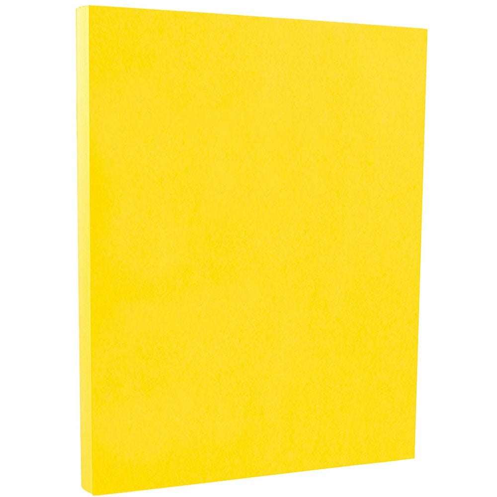 JAM Paper Card Stock, Yellow, Letter (8.5in x 11in), 65 Lb, Pack Of 100 MPN:104018G