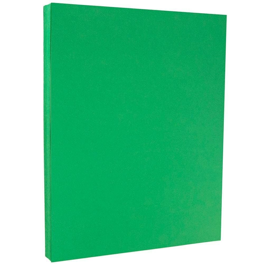 JAM Paper Card Stock, Green, Letter (8.5in x 11in), 65 Lb, Pack Of 100 MPN:104190G