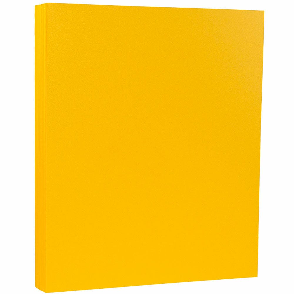 JAM Paper Card Stock, Sunflower Yellow, Letter (8.5in x 11in), 100 Lb, Pack Of 50 MPN:16729203