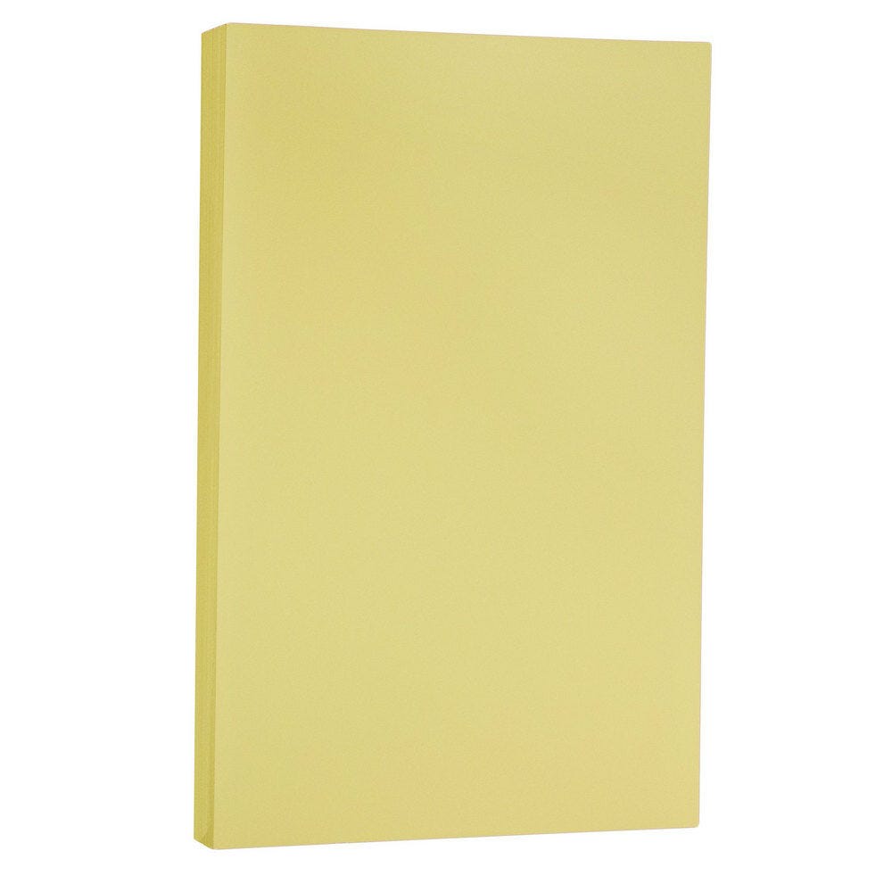JAM Paper Vellum Bristol Card Stock, Yellow, Legal (8.5in x 14in), 67 Lb, Pack Of 50 MPN:16928440