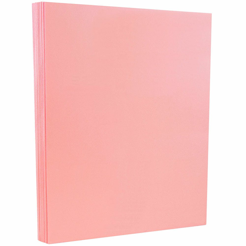 JAM Paper Vellum Bristol Card Stock, Baby Pink, Letter (8.5in x 11in), 67 Lb, Pack Of 100 MPN:169831G