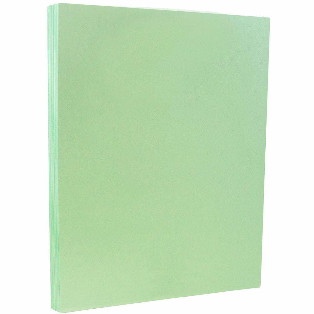 JAM Paper Vellum Bristol Card Stock, Letter (8.5in x 11in), 110 lb, Green, Pack Of 100 MPN:169852G