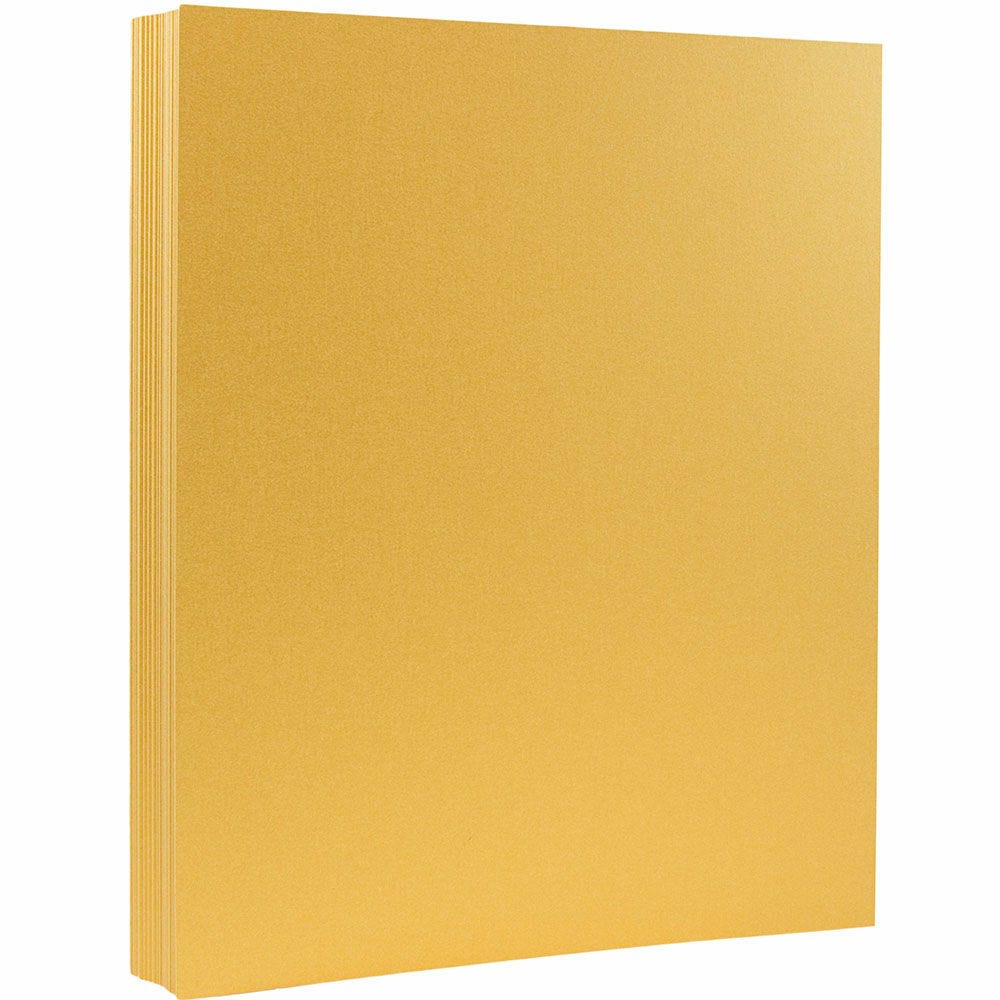 JAM Paper Vellum Bristol Card Stock, Gold Metallic, Letter (8.5in x 11in), 110 lb, Pack Of 50 MPN:173SD8511GO285