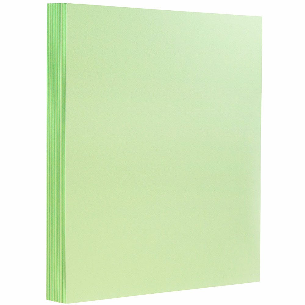 JAM Paper Card Stock, Mint Green, Letter (8.5in x 11in), 130 Lb, Pack Of 25 MPN:296031635