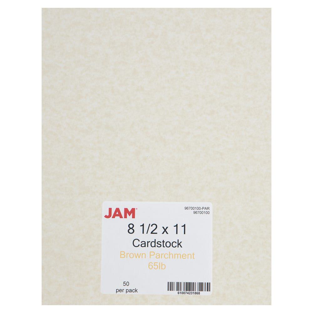 JAM Paper Card Stock, Brown Parchment, Letter (8.5in x 11in), 65 Lb, Pack Of 100 MPN:96700100G