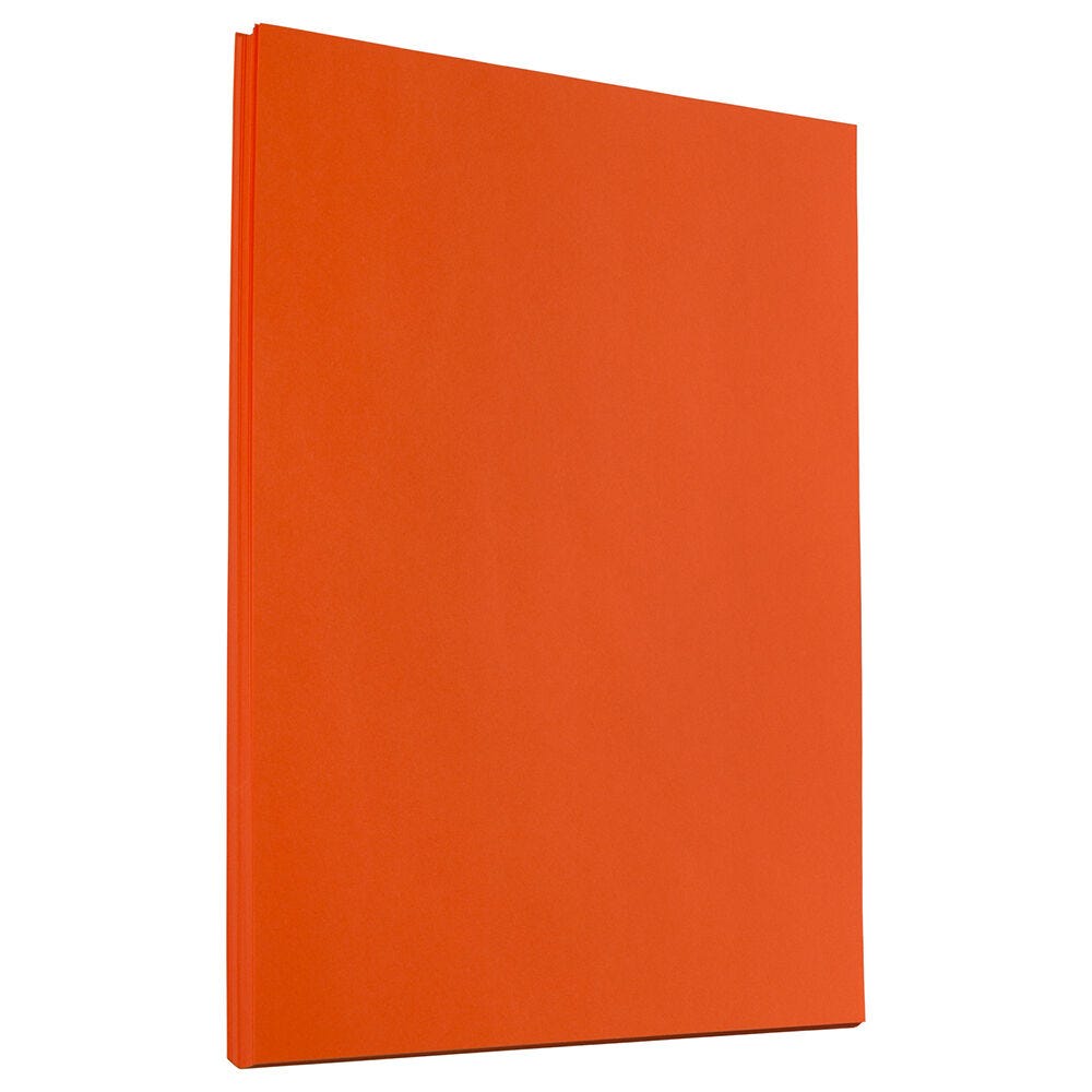 JAM Paper Color Paper, Mandarin Orange, Letter (8.5in x 11in), 50 Sheets Per Pack, 24 Lb, 30% Recycled MPN:103655A