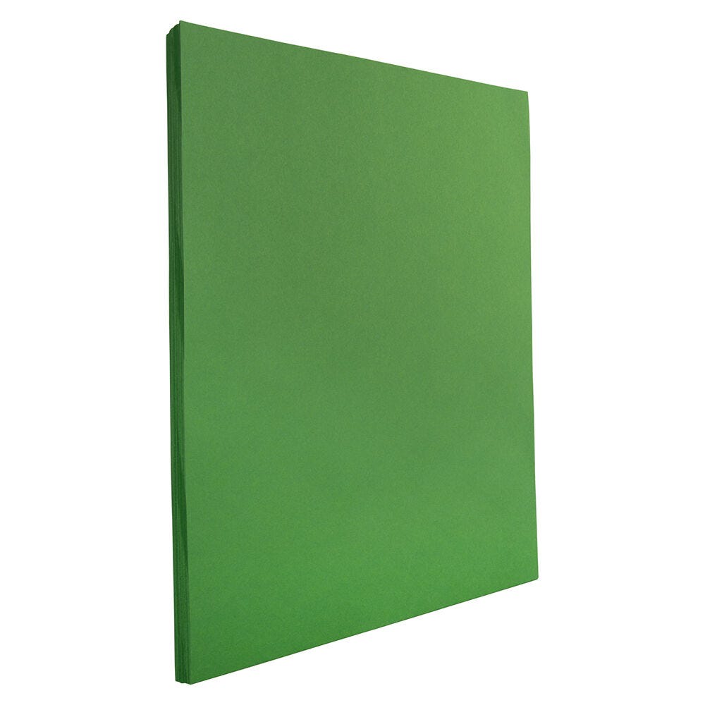JAM Paper Color Paper, Holiday Green, Letter (8.5in x 11in), 100 Sheets Per Pack, 24 Lb, 30% Recycled MPN:104083