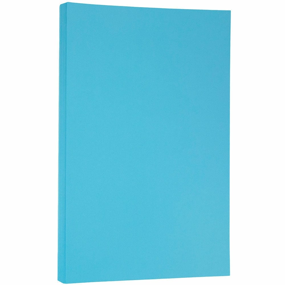 JAM Paper Legal Color Paper, Bright Blue, Legal (8.5in x 14in), 100 Sheets Per Pack, 24 Lb, 30% Recycled MPN:151052