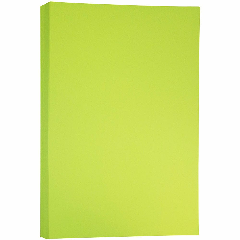 JAM Paper Ledger Matte Paper, Ultra Lime Green, Ledger (11in x 17in), 100 Sheets Per Pack, 24 Lb MPN:16728460