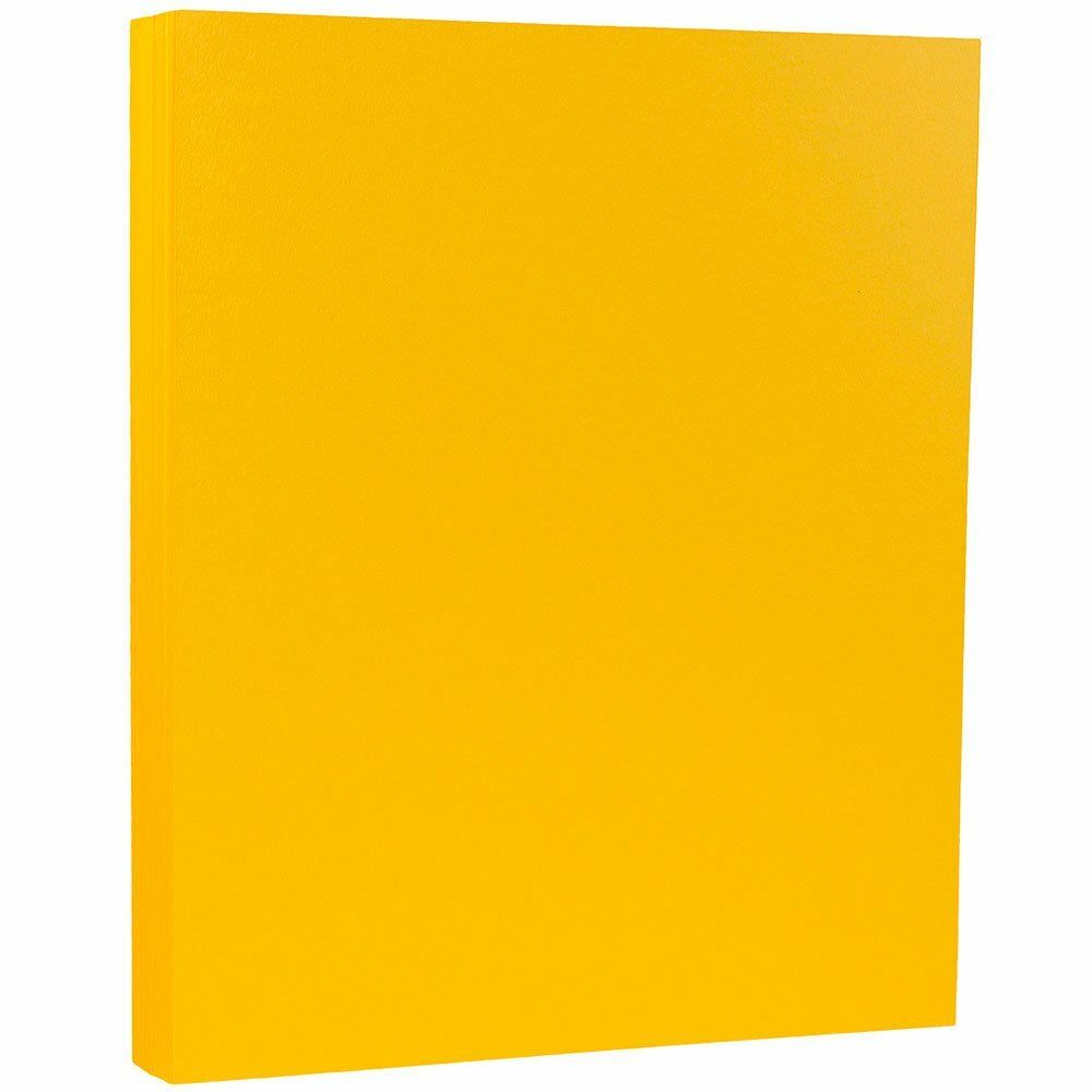 JAM Paper Letter Matte Paper, Sunflower Yellow, Letter (8.5in x 11in), 100 Sheets Per Pack, 28 Lb MPN:16729198G