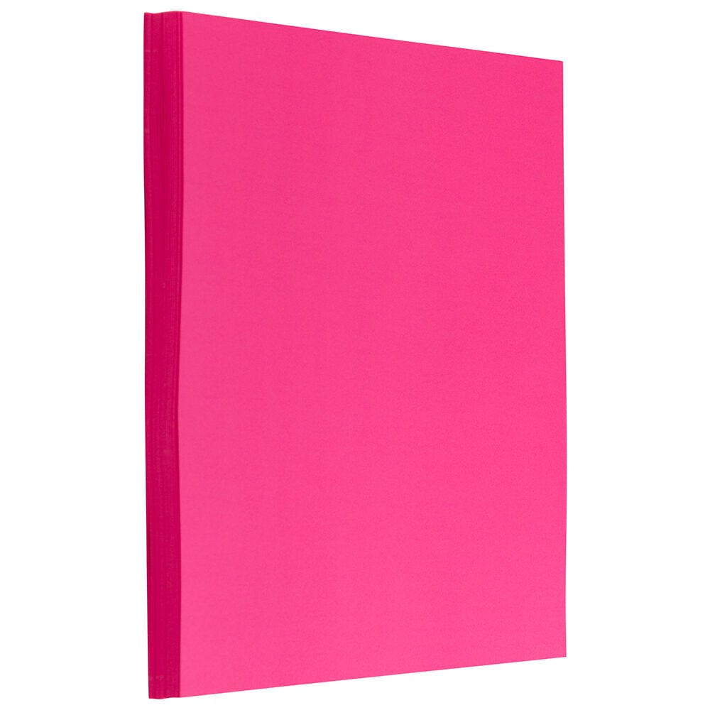 JAM Paper Color Paper, Ultra Fuchsia Pink, Letter (8.5in x 11in), 100 Sheets Per Pack, 24 Lb MPN:184931
