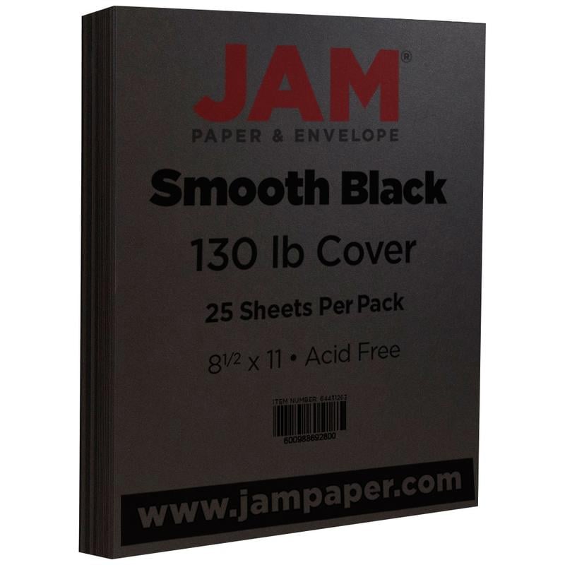 JAM Paper Card Stock, Black, Letter (8.5in x 11in), 130 Lb, Pack Of 25 MPN:296731638