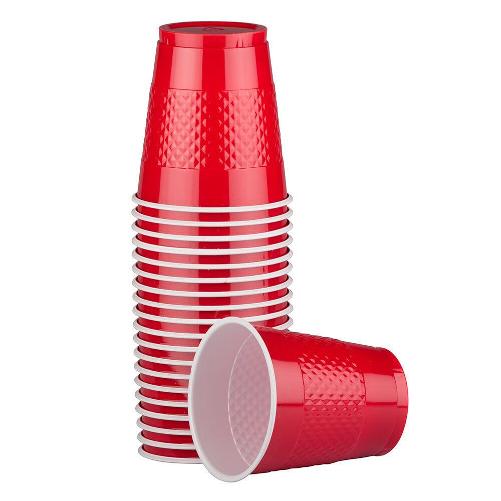 JAM PAPER Plastic Party Cups, 12 oz, Red, 20 Glasses/Pack MPN:2255520700
