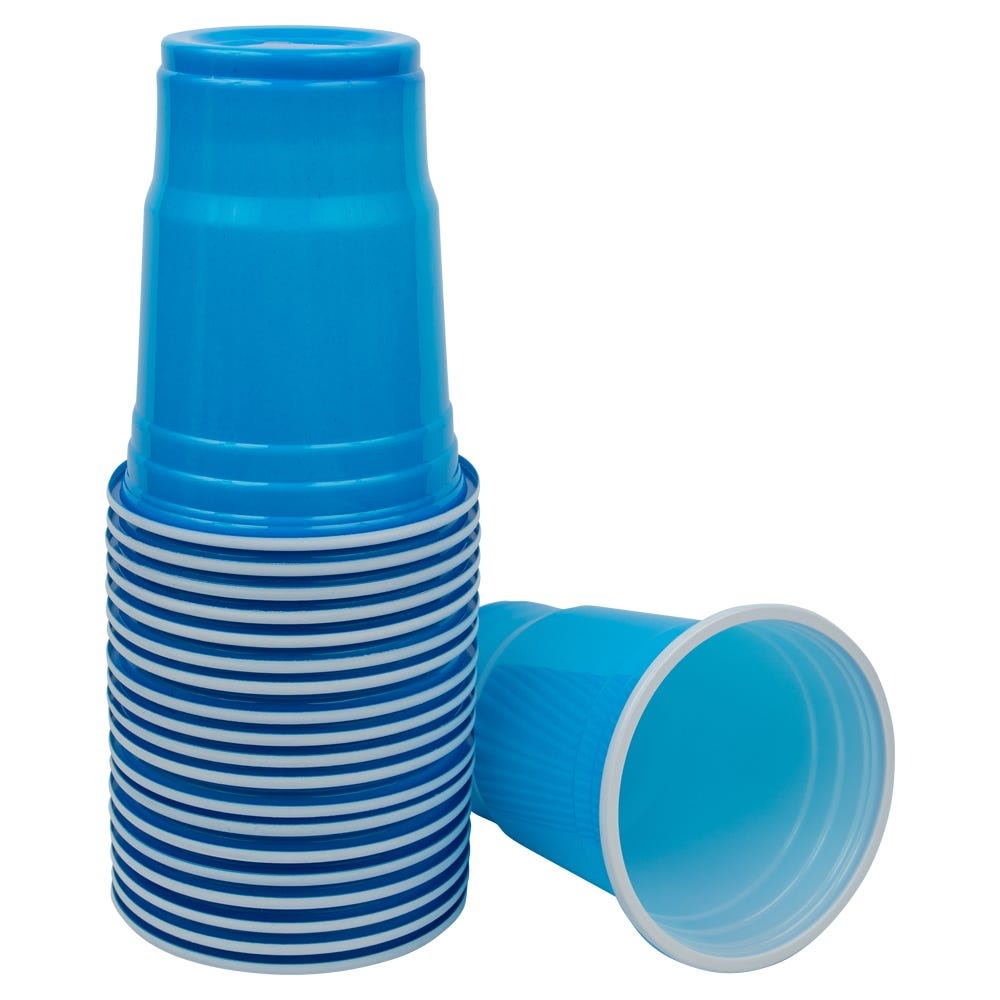 JAM PAPER Plastic Party Cups, 12 oz, Sea Blue, 20 Glasses/Pack MPN:2255520702