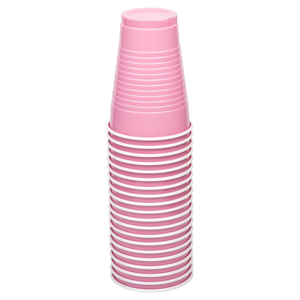 JAM PAPER Plastic Party Cups, 12 oz, Baby Pink Pastel, 20 Glasses/Pack MPN:2255520705