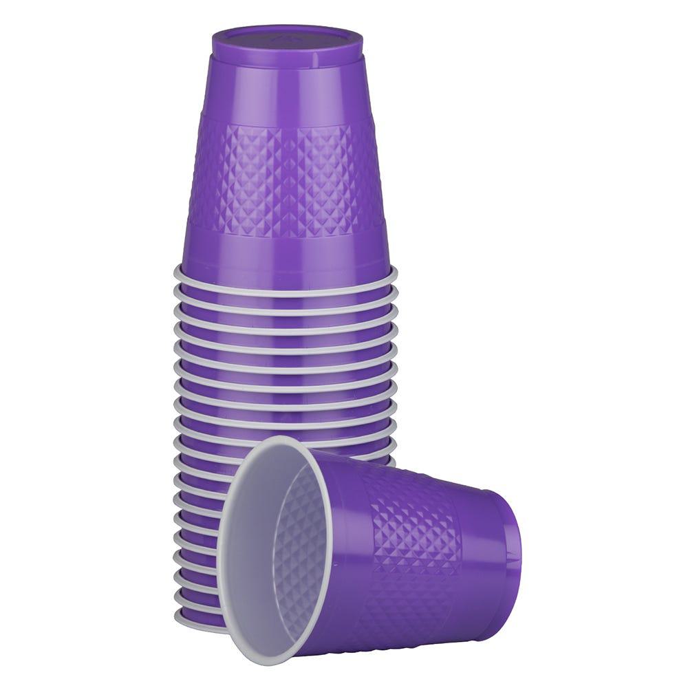 JAM PAPER Plastic Party Cups, 12 oz, Purple, 20 Glasses/Pack MPN:2255520707