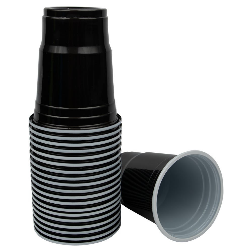 JAM PAPER Plastic Party Cups, 12 oz, Black, 20 Glasses/Pack MPN:2255520708