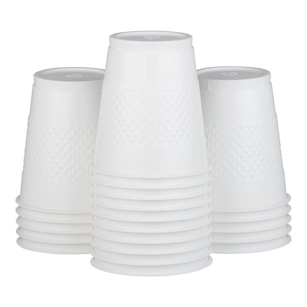 JAM PAPER Plastic Party Cups, 12 oz, White, 20 Glasses/Pack MPN:2255520710