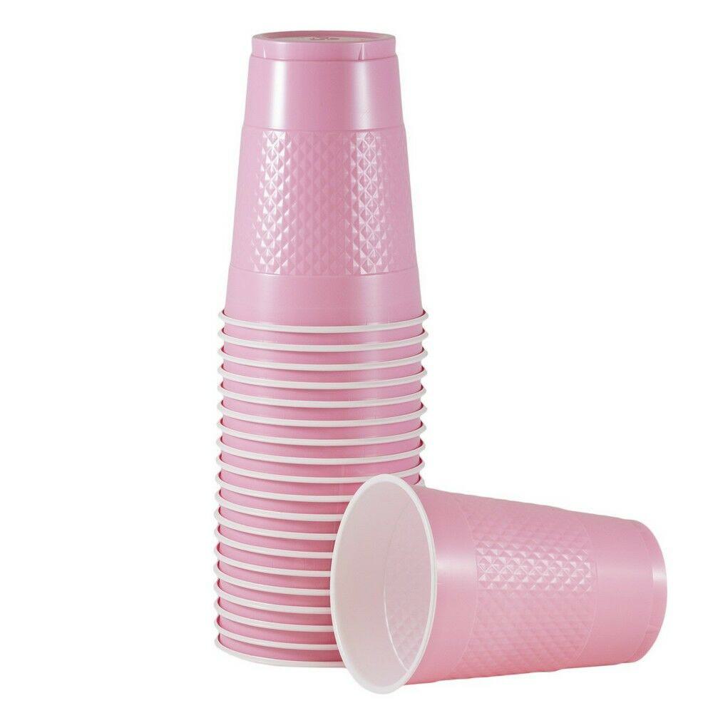 JAM PAPER Plastic Party Cups, 16 oz, Baby Pink Pastel, 20 Glasses/Pack MPN:22555216BP
