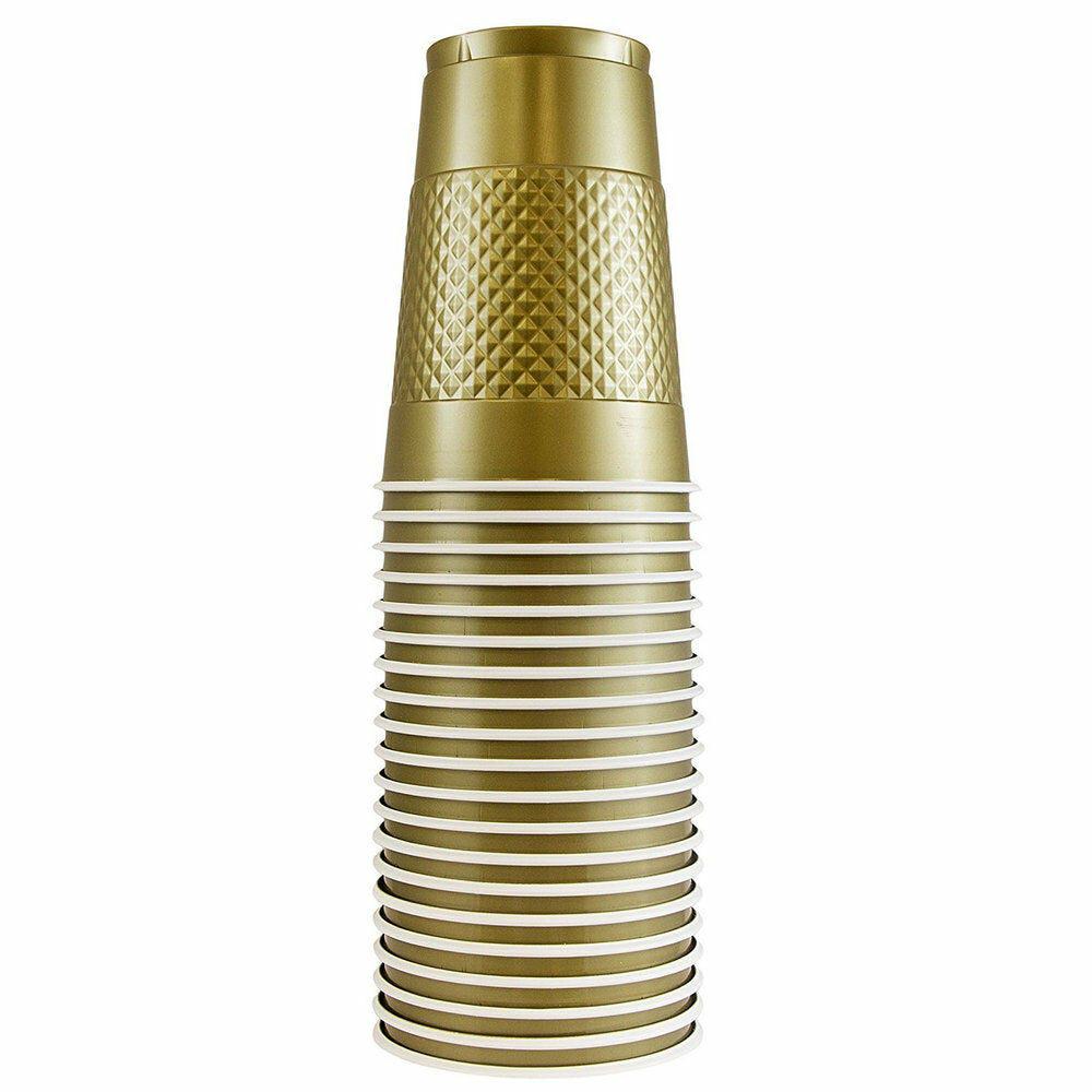 JAM PAPER Plastic Party Cups, 16 oz, Gold, 20 Glasses/Pack MPN:22555216GO