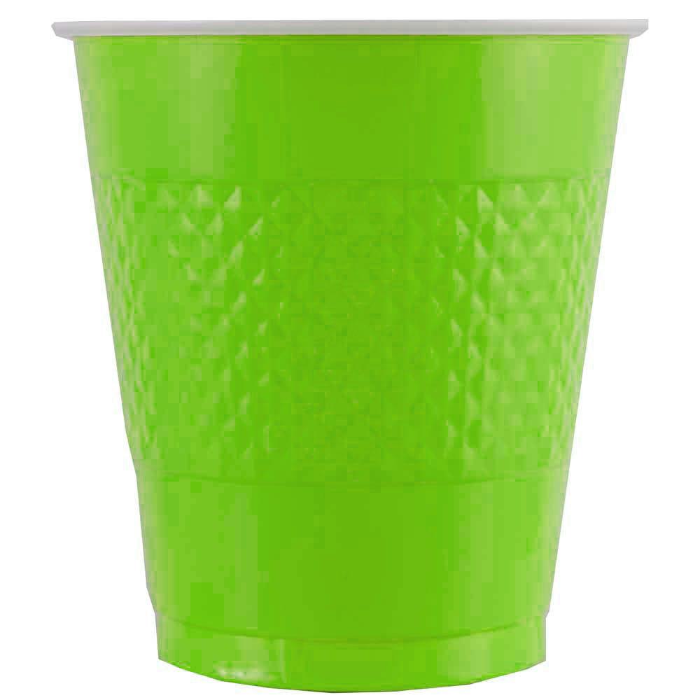 JAM PAPER Plastic Party Cups, 16 oz, Lime Green, 20 Glasses/Pack MPN:22555216LG