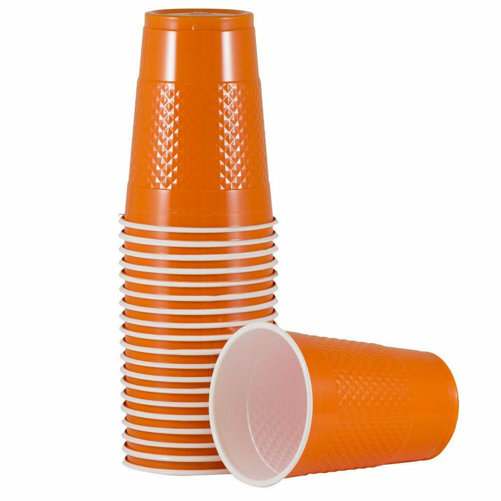 JAM PAPER Plastic Party Cups, 16 oz, Orange, 20 Glasses/Pack MPN:22555216OR