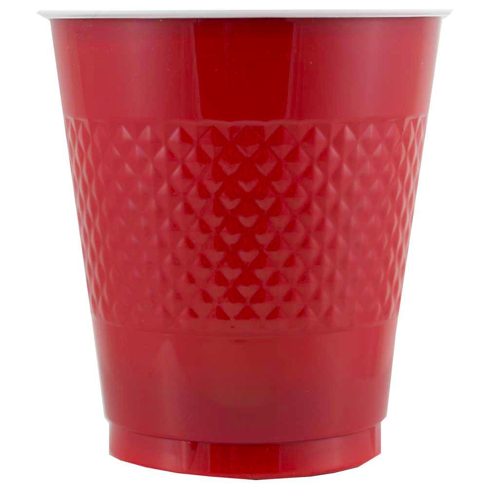 JAM PAPER Plastic Party Cups, 16 oz, Red, 20 Glasses/Pack MPN:22555216RE