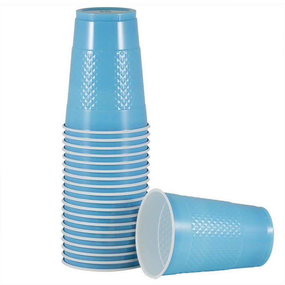 JAM PAPER Plastic Party Cups, 16 oz, Sea Blue, 20 Glasses/Pack MPN:22555216SB
