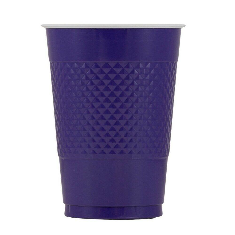 JAM PAPER Plastic Party Cups, 16 oz, Violet / Dark Purple, 20 Glasses/Pack MPN:22555216VI