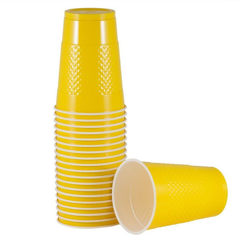 JAM PAPER Plastic Party Cups, 16 oz, Yellow, 20 Glasses/Pack MPN:22555216YE
