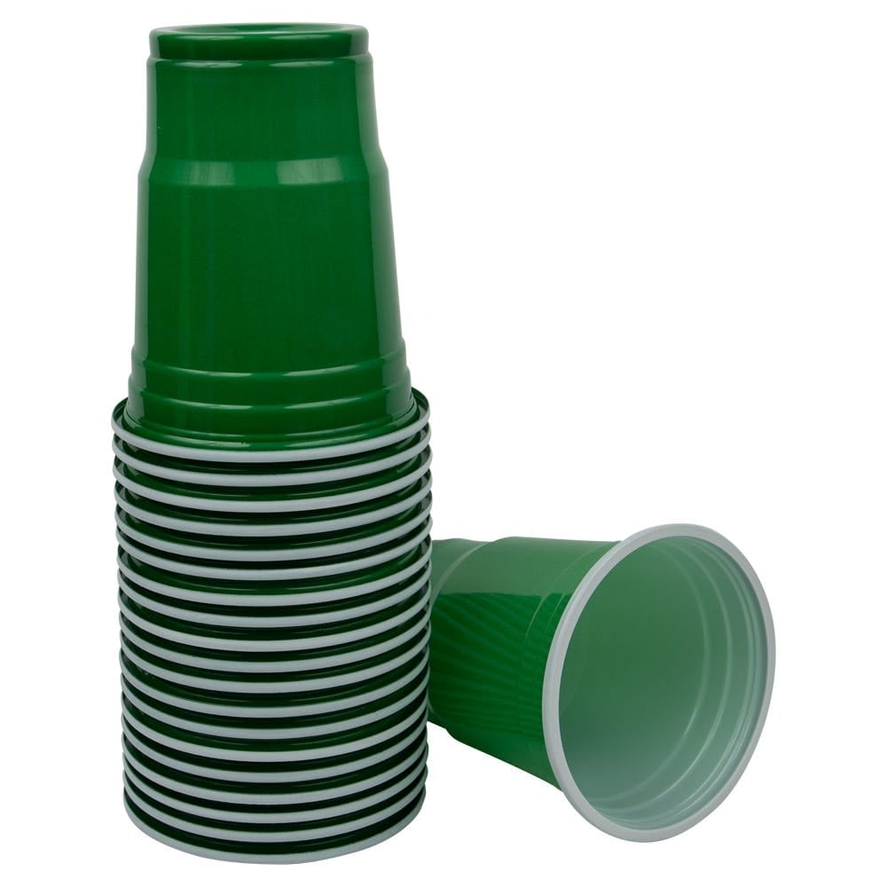 JAM PAPER Plastic Party Cups, 12 oz, Green, 20 Glasses/Pack MPN:255528205