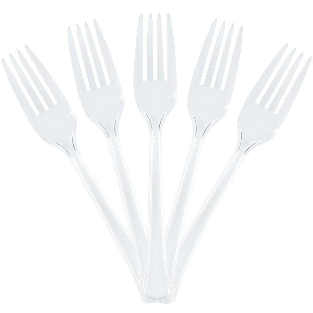 JAM PAPER Premium Utensils Party Pack, Plastic Forks, Clear, 20 Disposable Forks/Pack MPN:2255820743