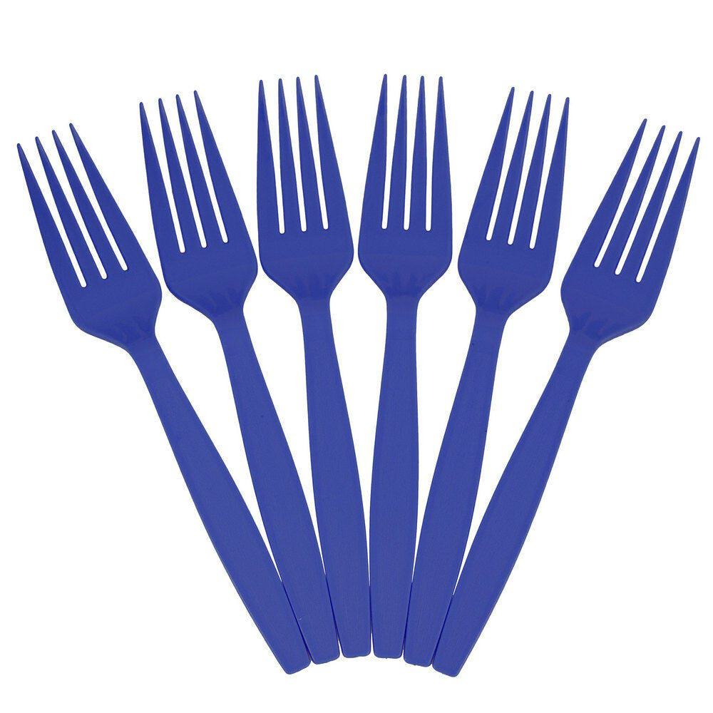 JAM PAPER Big Party Pack of Premium Plastic Forks, Blue, 100 Disposable Forks/Box MPN:297F100BU