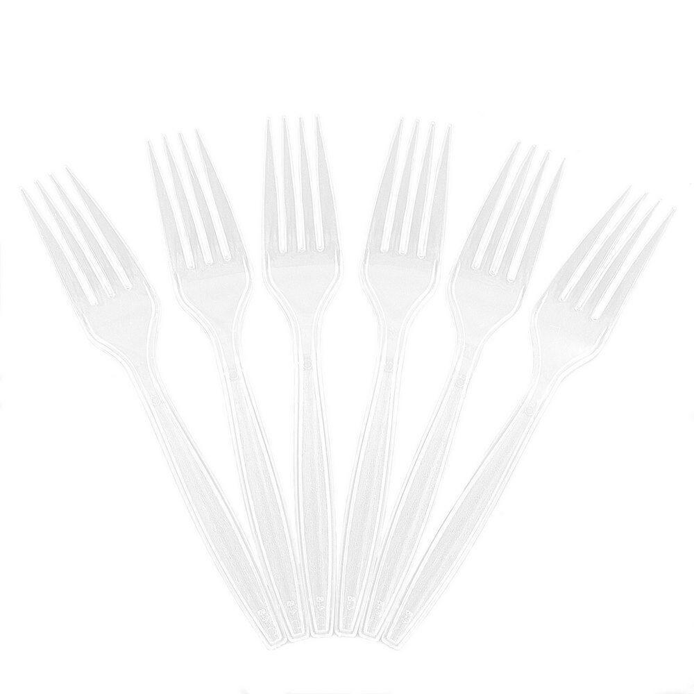 JAM PAPER Big Party Pack of Premium Plastic Forks, Clear, 100 Disposable Forks/Box MPN:297F100CL