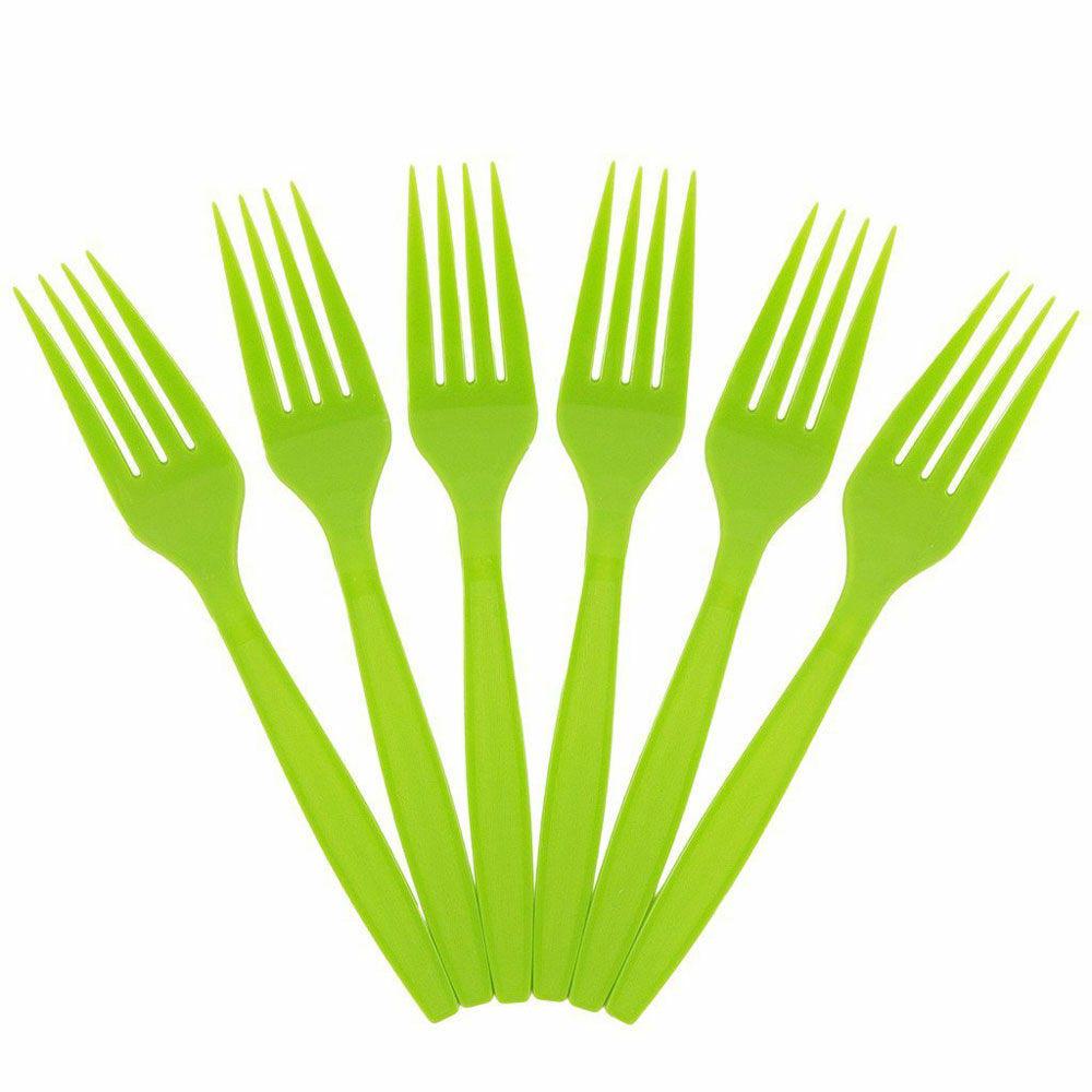 JAM PAPER Big Party Pack of Premium Plastic Forks, Lime Green, 100 Disposable Forks/Box MPN:297F100LI