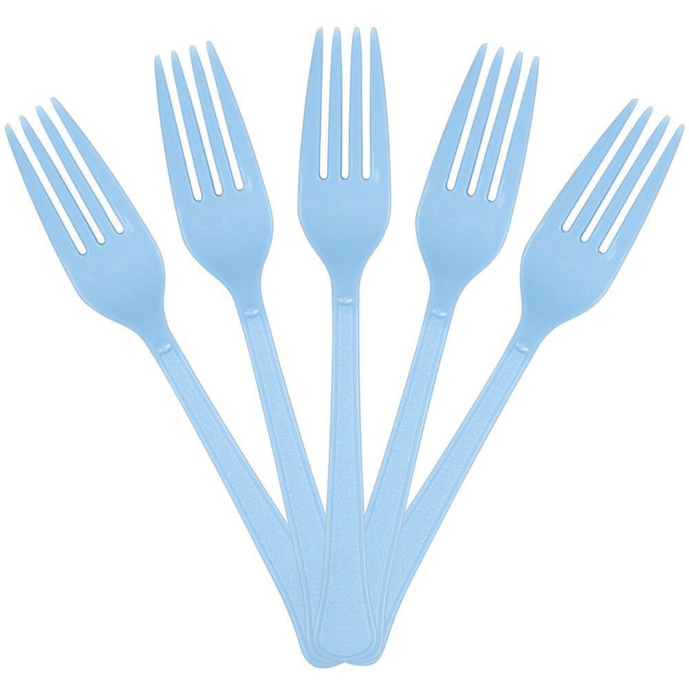 JAM PAPER Premium Utensils Party Pack, Plastic Forks, Light Blue, 48 Disposable Forks/Pack MPN:297F48BB