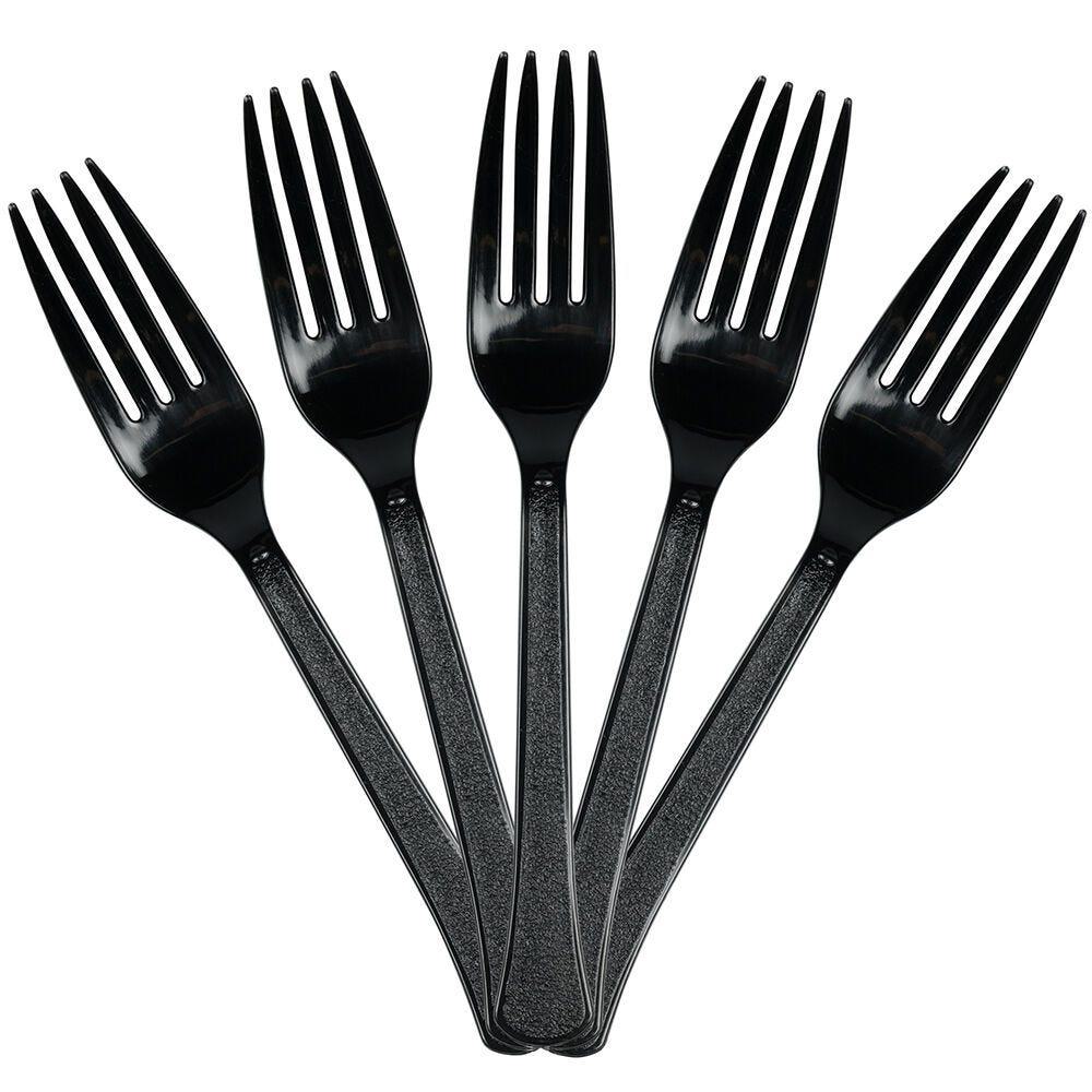 JAM PAPER Premium Utensils Party Pack, Plastic Forks, Black, 48 Disposable Forks/Pack MPN:297F48BK