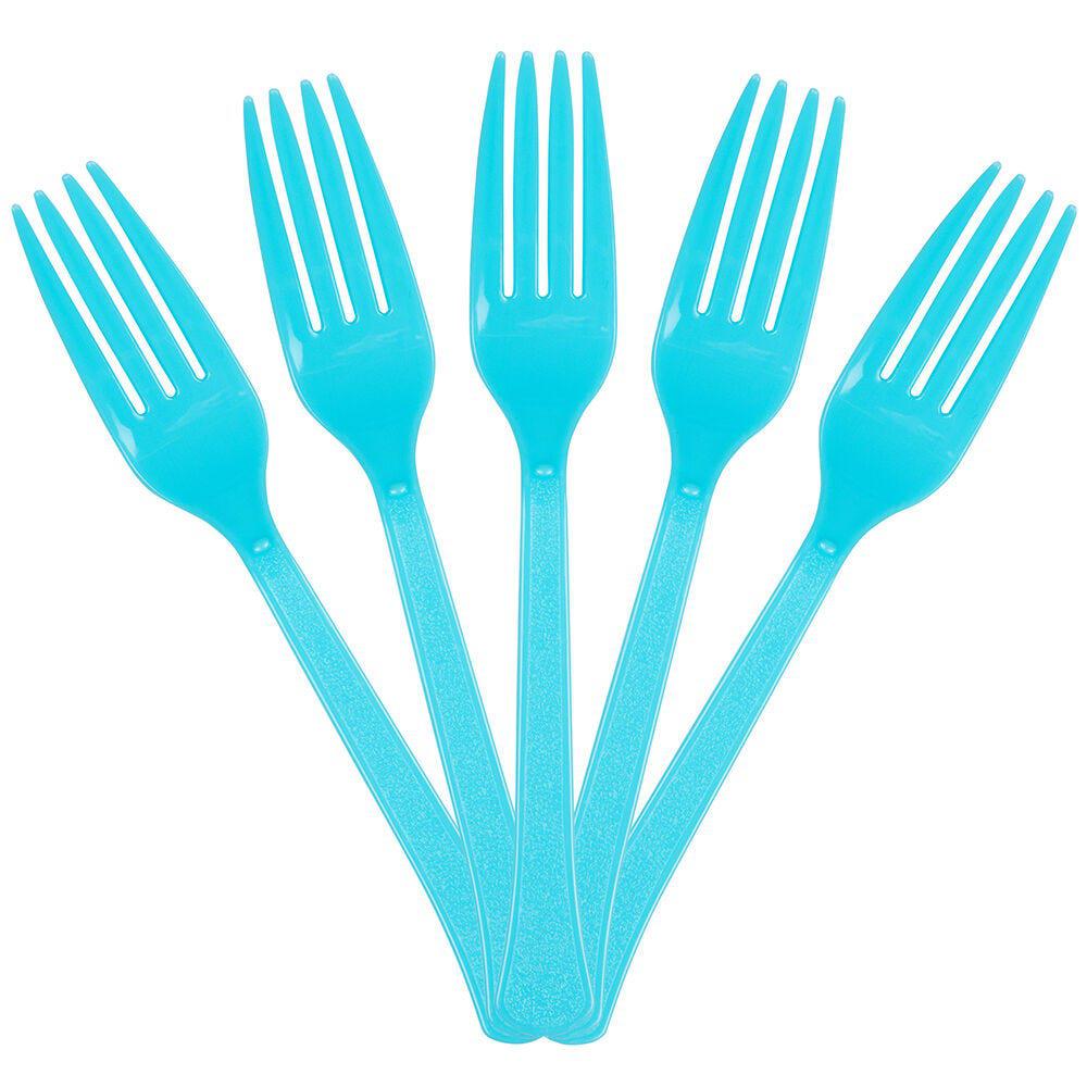 JAM PAPER Premium Utensils Party Pack, Plastic Forks, Bright Blue, 48 Disposable Forks/Pack MPN:297F48BU