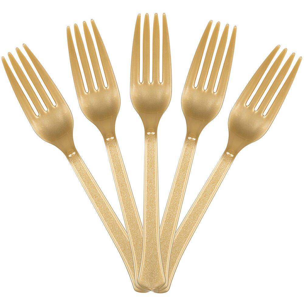 JAM PAPER Premium Utensils Party Pack, Plastic Forks, Gold, 48 Disposable Forks/Pack MPN:297F48GL