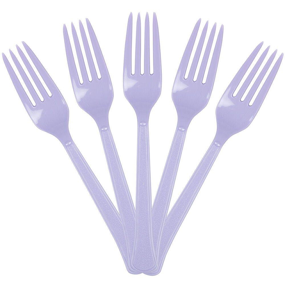 JAM PAPER Premium Utensils Party Pack, Plastic Forks, Light Purple / Lilac, 48 Disposable Forks/Pack MPN:297F48LI