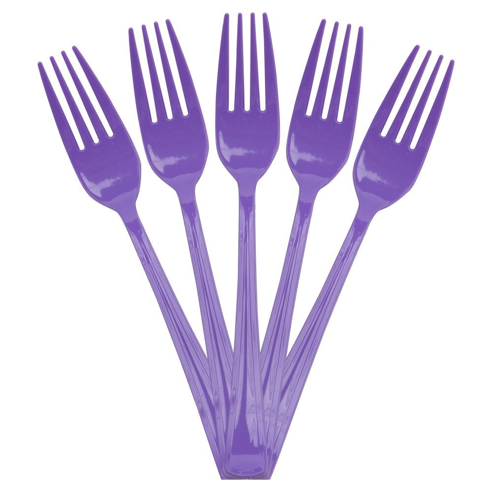 JAM PAPER Premium Utensils Party Pack, Plastic Forks, Purple, 48 Disposable Forks/Pack MPN:297F48PU