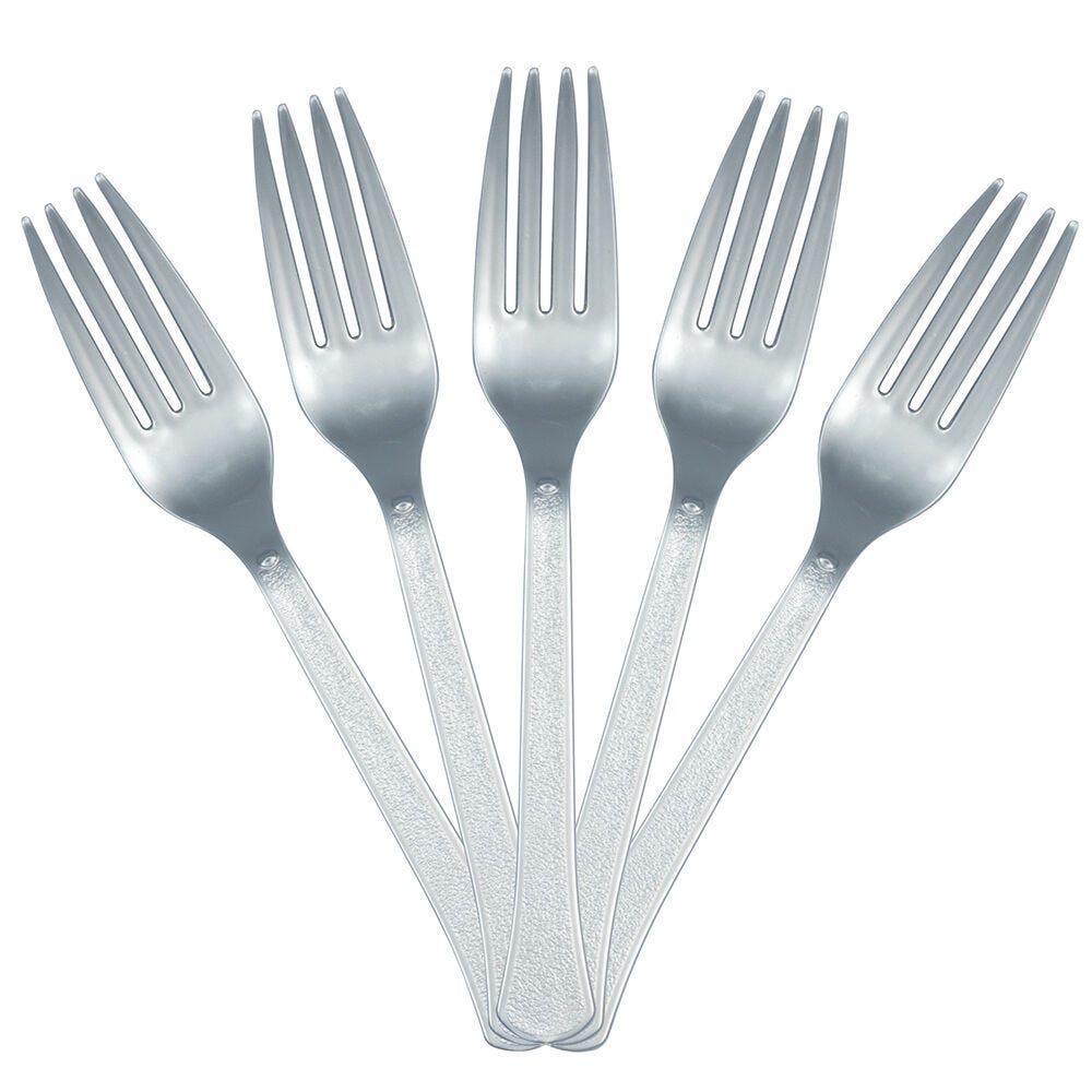 JAM PAPER Premium Utensils Party Pack, Plastic Forks, Silver, 48 Disposable Forks/Pack MPN:297F48SI