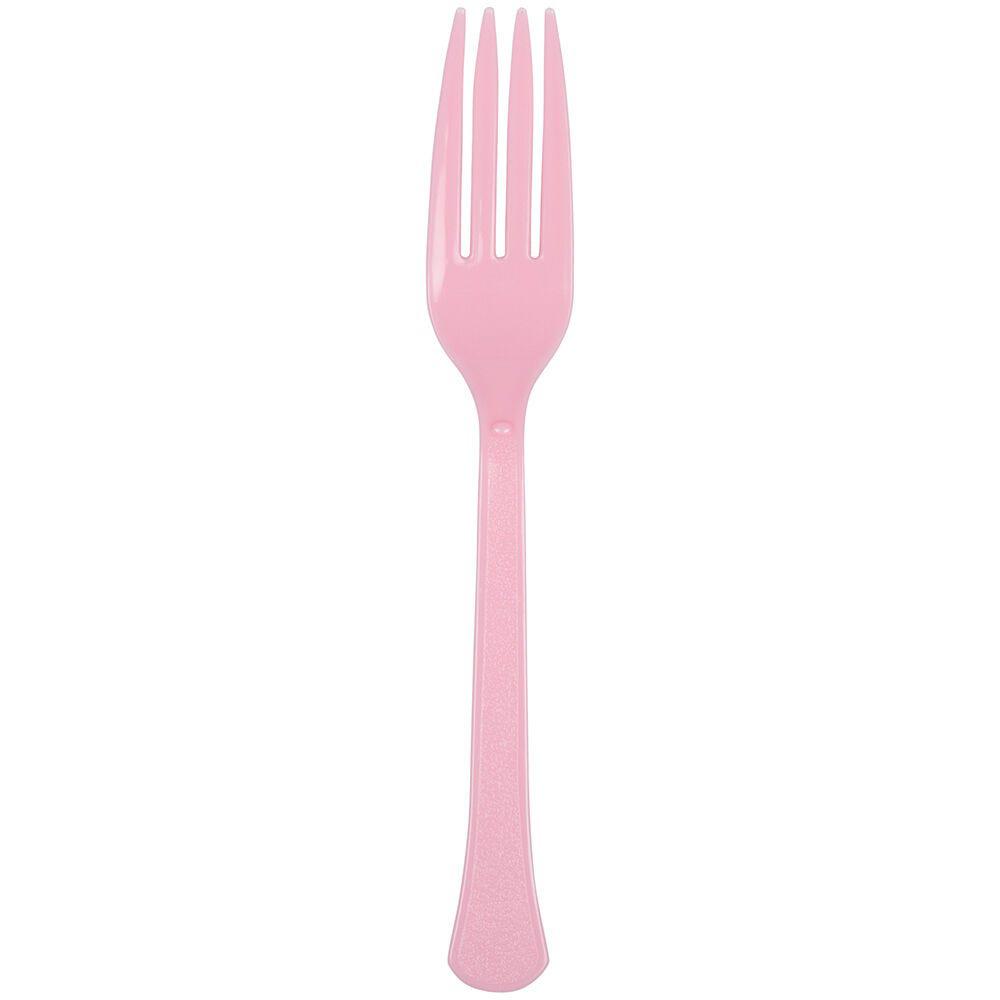 JAM PAPER Premium Utensils Party Pack, Plastic Forks, Light Pink, 48 Disposable Forks/Pack MPN:297F4PI