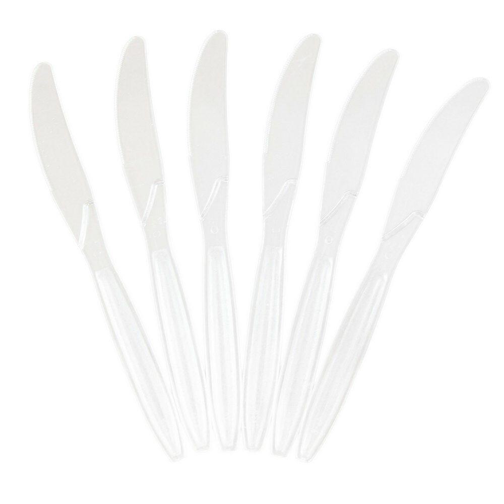 JAM PAPER Big Party Pack of Premium Plastic Knives, Clear, 100 Disposable Knives/Box MPN:297KN100CL