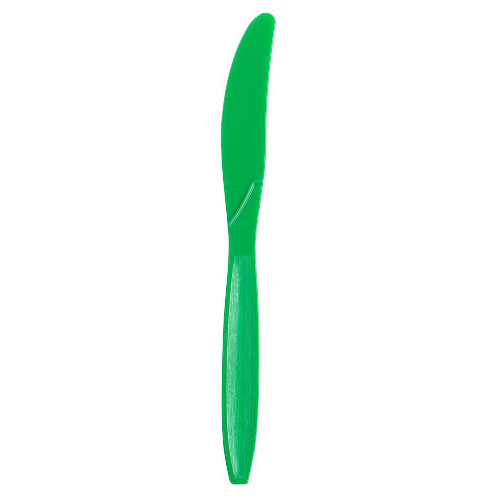 JAM PAPER Big Party Pack of Premium Plastic Knives, Green, 100 Disposable Knives/Box MPN:297KN100GR