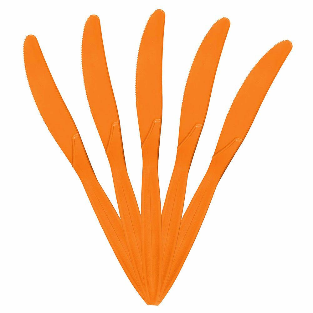 JAM PAPER Big Party Pack of Premium Plastic Knives, Orange, 100 Disposable Knives/Box MPN:297KN100OR